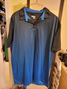 Classic Blue Gradient Polo with Black Accents 3xlt